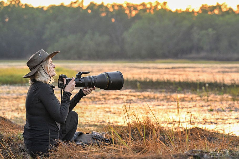 Woman Waiting the Sunrise in a Wetland | Nikon Cameras, Lenses & Accessories